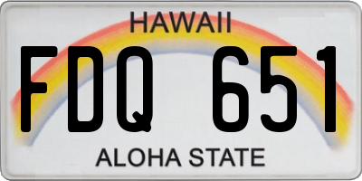 HI license plate FDQ651