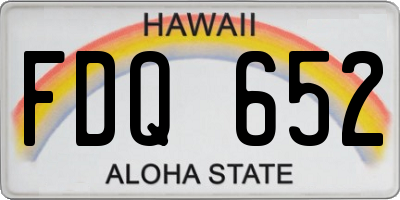HI license plate FDQ652