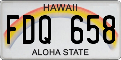 HI license plate FDQ658