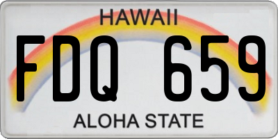 HI license plate FDQ659