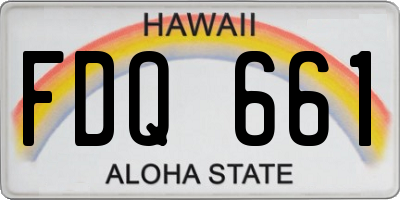 HI license plate FDQ661