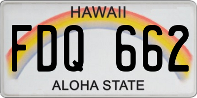 HI license plate FDQ662