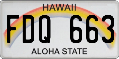 HI license plate FDQ663