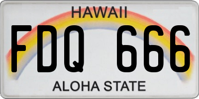 HI license plate FDQ666