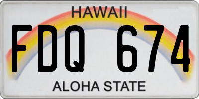 HI license plate FDQ674