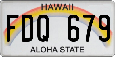 HI license plate FDQ679