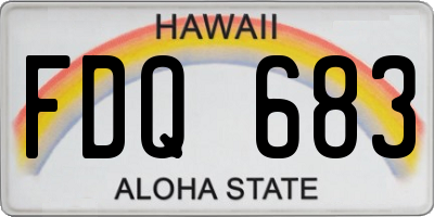 HI license plate FDQ683