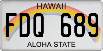 HI license plate FDQ689