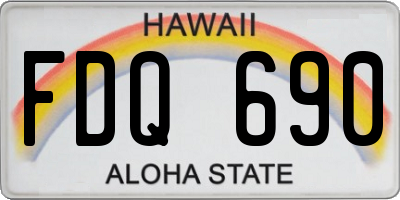 HI license plate FDQ690
