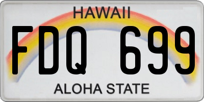 HI license plate FDQ699