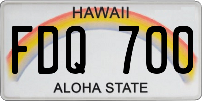 HI license plate FDQ700