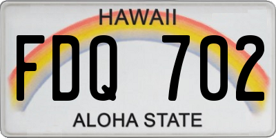 HI license plate FDQ702