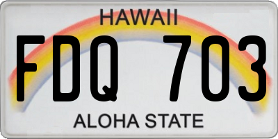 HI license plate FDQ703