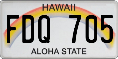 HI license plate FDQ705