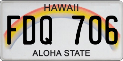 HI license plate FDQ706