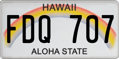 HI license plate FDQ707
