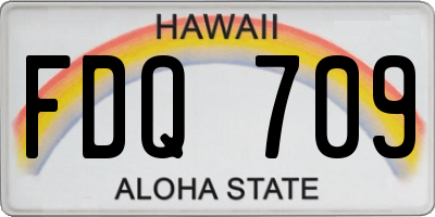 HI license plate FDQ709