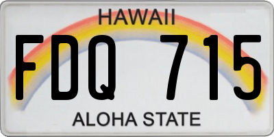 HI license plate FDQ715