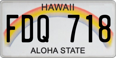 HI license plate FDQ718