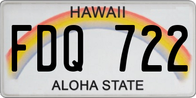 HI license plate FDQ722