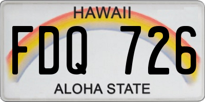 HI license plate FDQ726