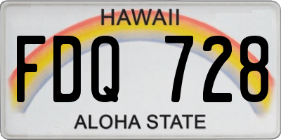 HI license plate FDQ728