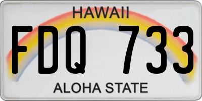 HI license plate FDQ733