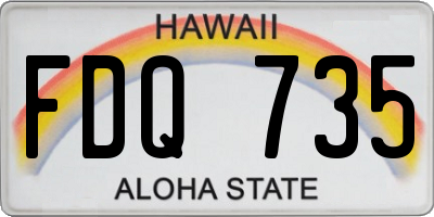 HI license plate FDQ735