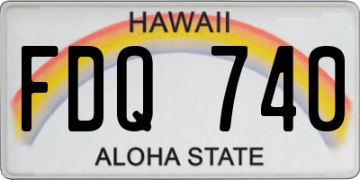 HI license plate FDQ740