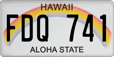 HI license plate FDQ741