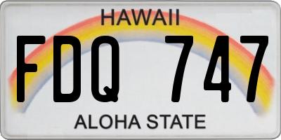 HI license plate FDQ747
