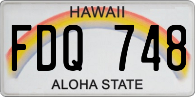 HI license plate FDQ748