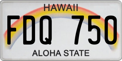 HI license plate FDQ750