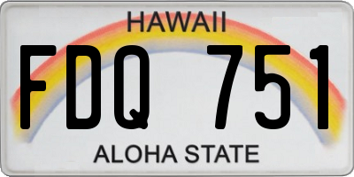 HI license plate FDQ751
