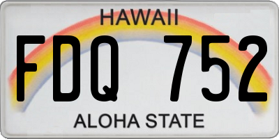 HI license plate FDQ752