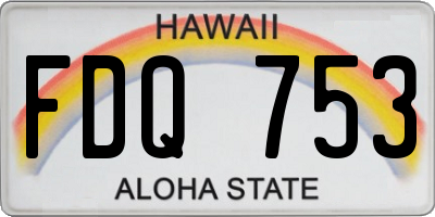 HI license plate FDQ753