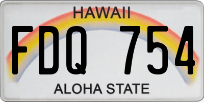 HI license plate FDQ754