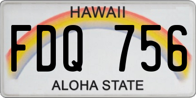 HI license plate FDQ756
