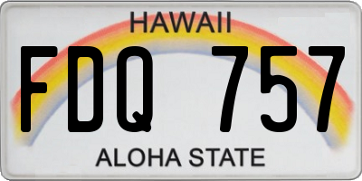 HI license plate FDQ757