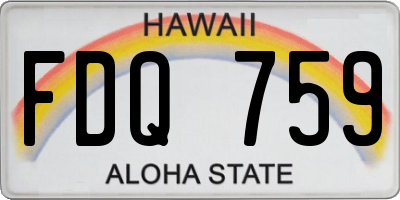 HI license plate FDQ759