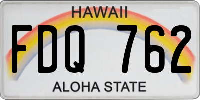HI license plate FDQ762