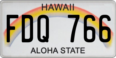 HI license plate FDQ766