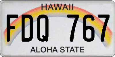 HI license plate FDQ767
