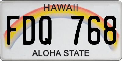 HI license plate FDQ768