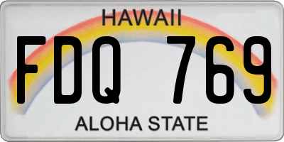 HI license plate FDQ769