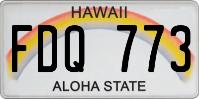 HI license plate FDQ773