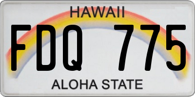 HI license plate FDQ775