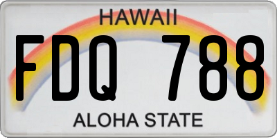 HI license plate FDQ788