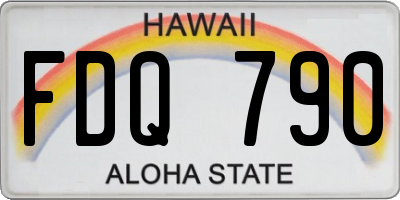 HI license plate FDQ790