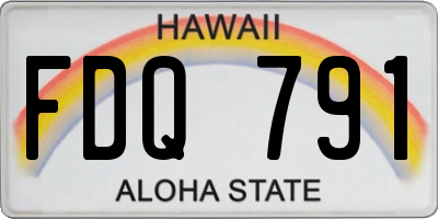 HI license plate FDQ791